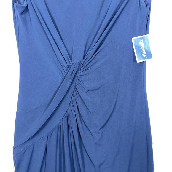 Vince Camuto Twist Knot Jersey Dress 10 Navy Blue Lined Ruched Back NWT! - Picture 5 of 16